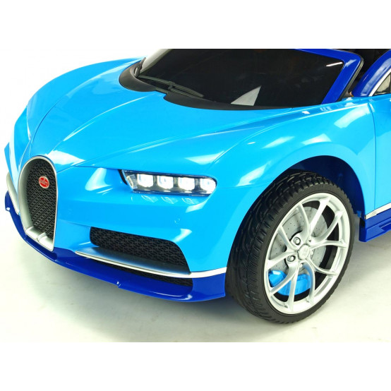 Bugatti Chiron s 2.4G DO, realistickým osvětlením, čalouněnou sedačkou, MP3/SD/USB, MODRÉ LAKOVANÉ